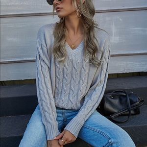 Cable knit sweater